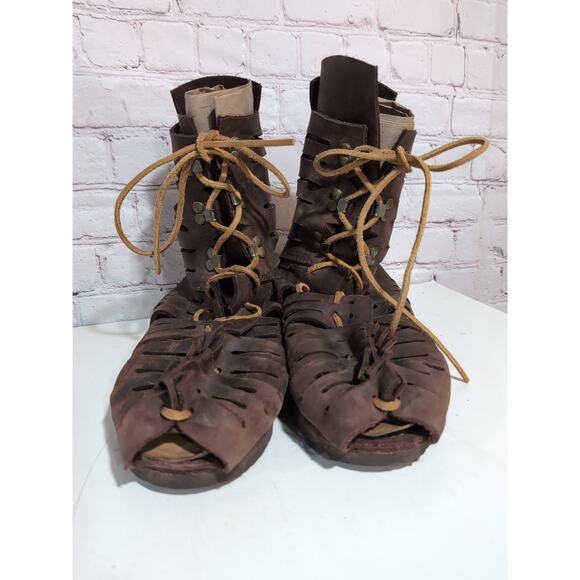 Ecce Caligae Sandals Gladiator Brown Leather Vibram Sole Men's Centorian Hiking - Picture 7 of 15